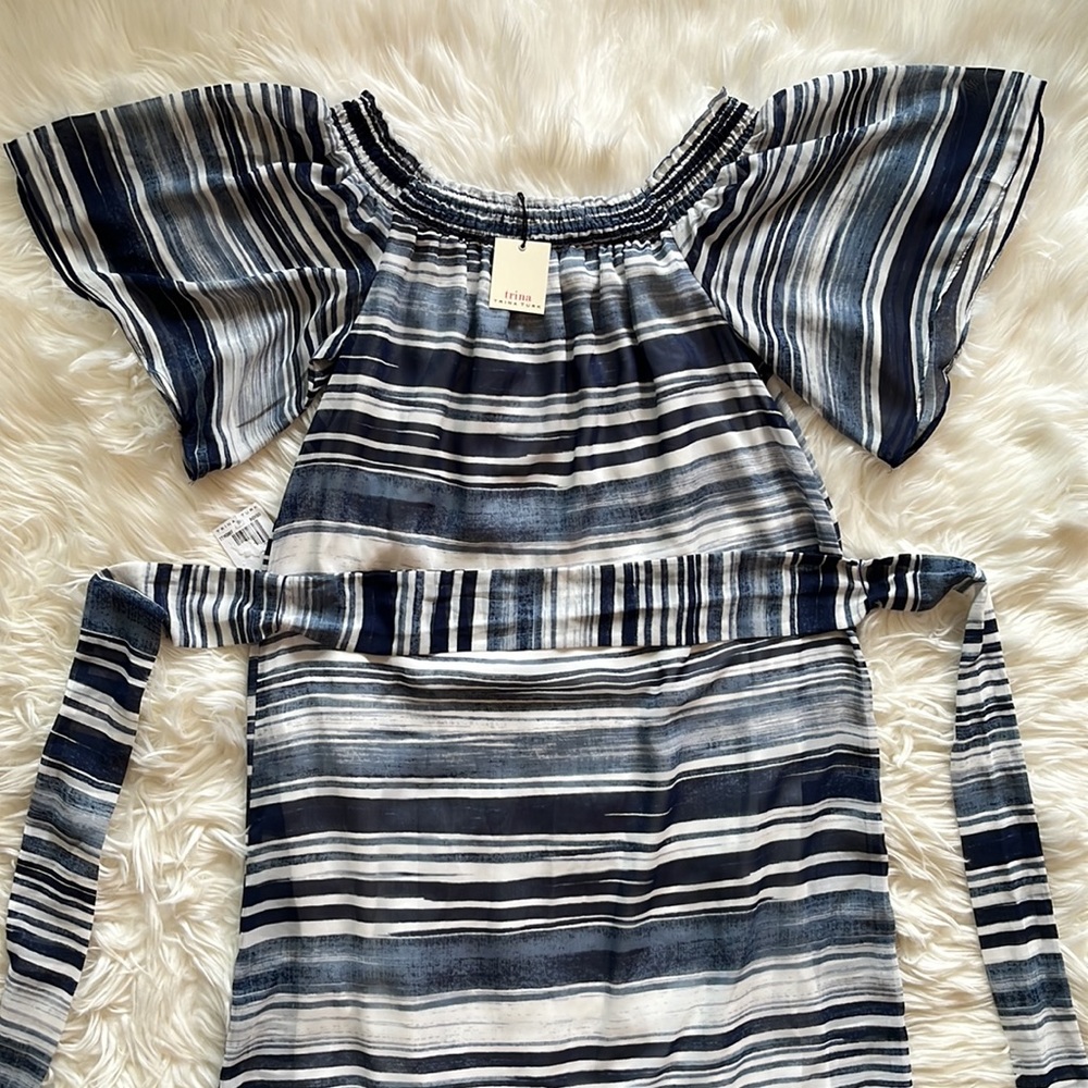 NWT Trina Turk “San Onofre” Indigo Off-The-Shoulder Maxi Dress - Picture 11 of 14